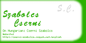 szabolcs cserni business card